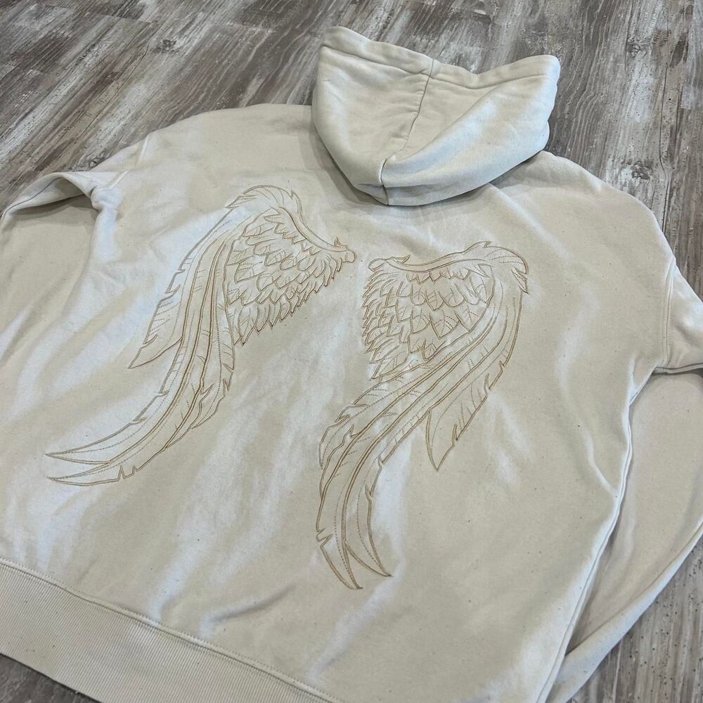 Ultra Flirt Adult's y2k retro streetwear angel wings zip up hoodie